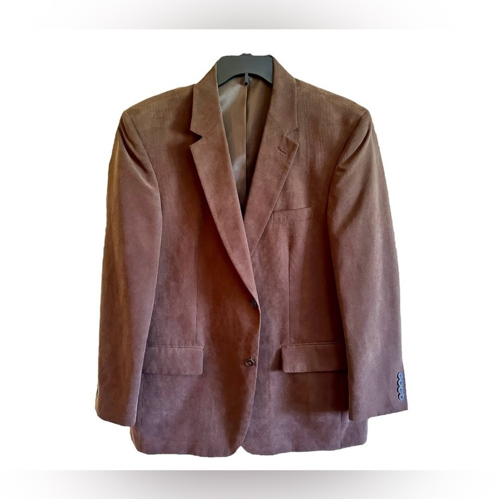 VIA EUROPA, FROM MACYS, DARK BROWN SPORT COAT. SIZE 44R